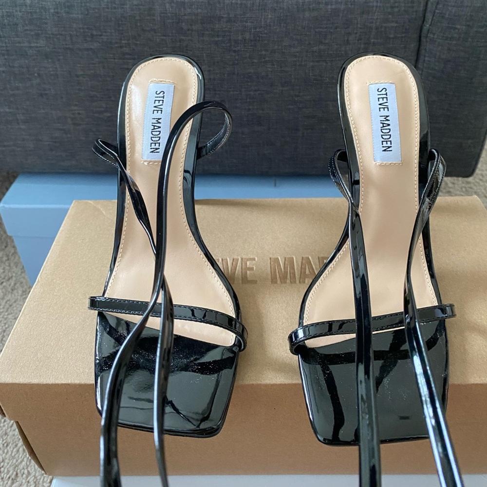 Patent Leather tie up Sandals